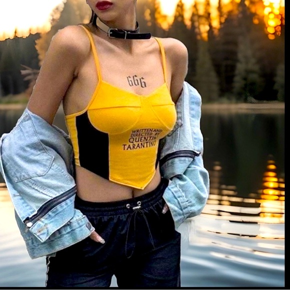 WRITTEN & DIRECTED BY QUENTIN TARANTINO Spaghetti Straps Tank Cami Top - Picture 1 of 11